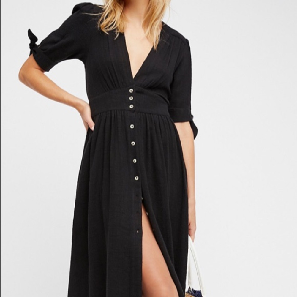 Free People Love of My Life Cotton Midi Dr…